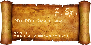 Pfeiffer Szergiusz névjegykártya